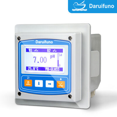 Bộ điều khiển pH/ORP Hiệu chuẩn Nhanh 3 điểm với Bù nhiệt NTC10K PT1000 và Máy phân tích pH/ORP Trực tuyến Màn hình LCD Đồ họa 3,2 inch